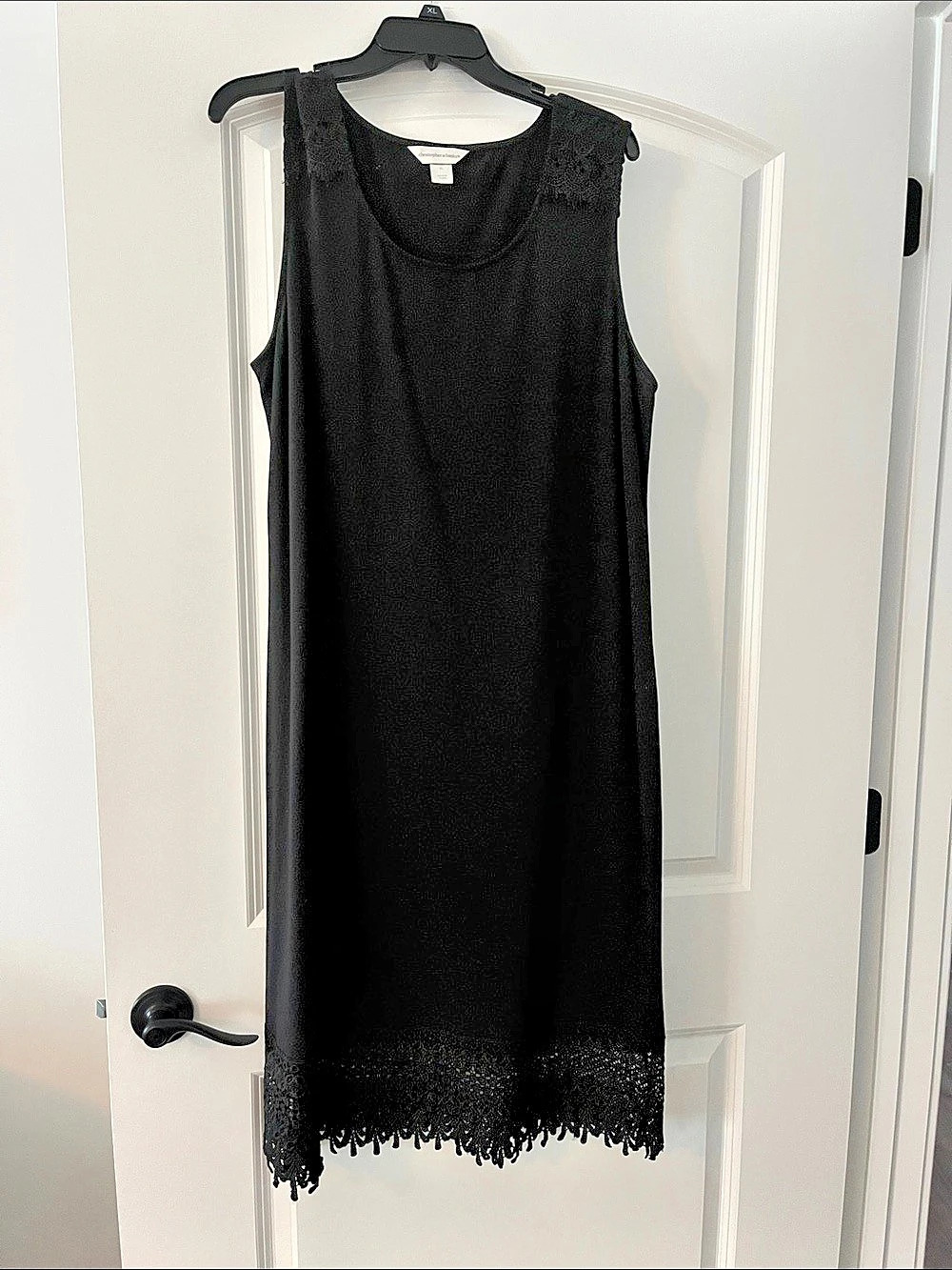 Christopher & Banks Black Lace Hem Maxi Dress Size XL Like New